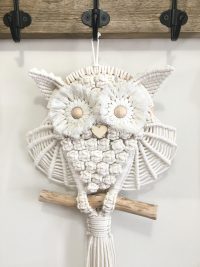 Makrama na ścianę "Sowa Na Obręczy 20cm"