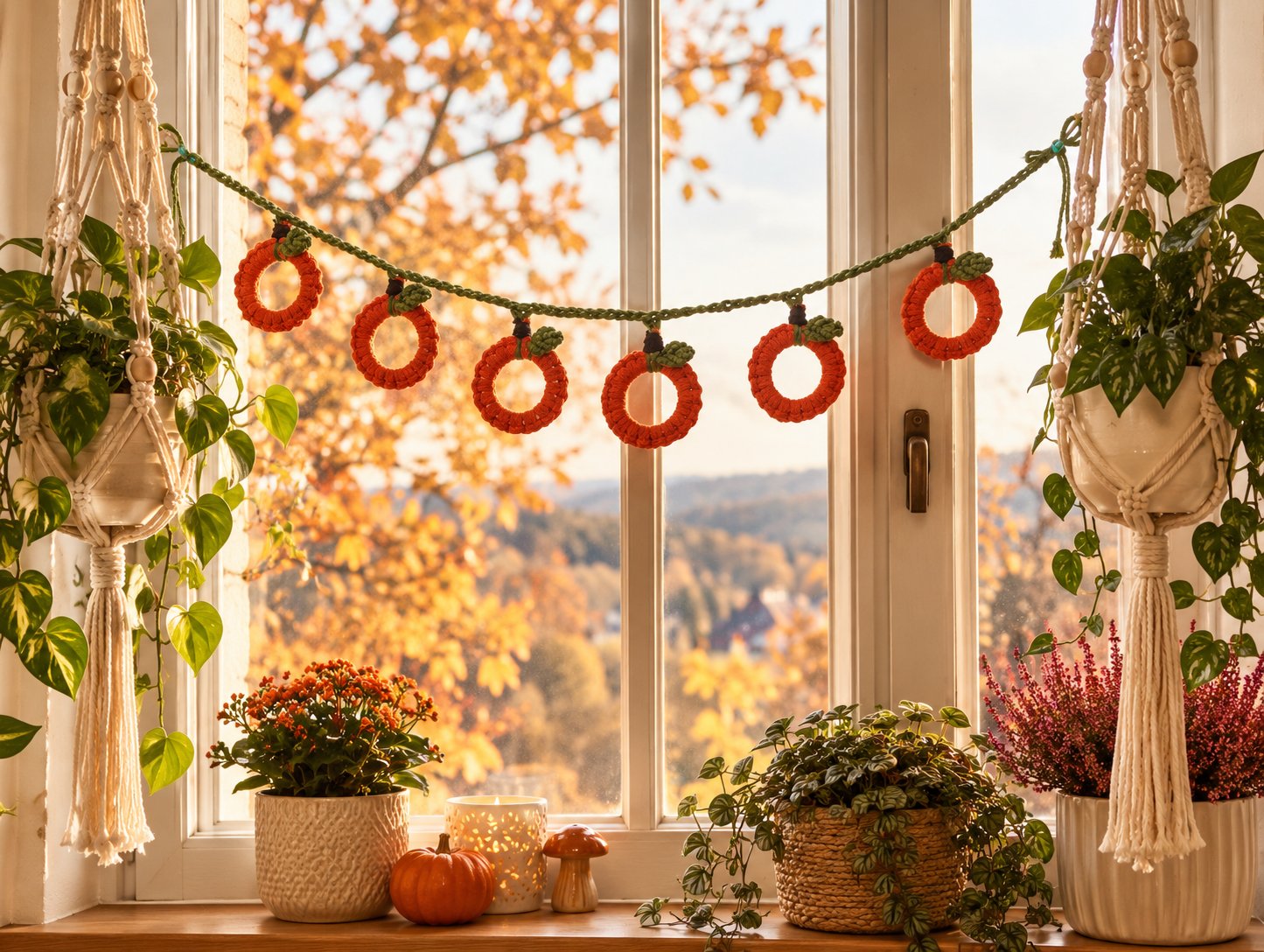 Makramowa girlanda z dyni – jesienna dekoracja DIY krok po kroku